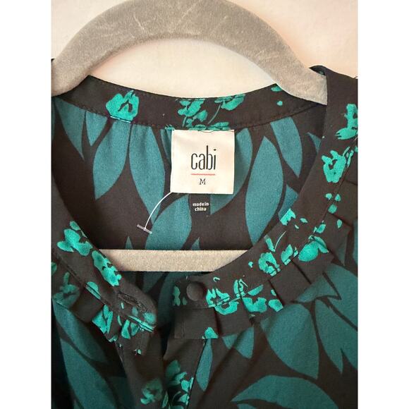 Cabi Autumn Dress Maxi # 4017 Green Floral Leaf Mixed Print Medium - Picture 3 of 10